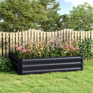 Garden Raised Bed Galvanised Steel Outdoor Planter Pot Vegetable Flower Herb Box - Picture 1 of 12