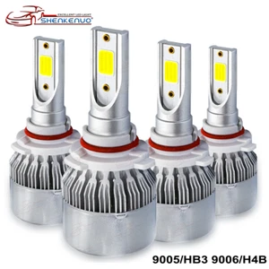 9005 9006 LED Headlight Combo Kit 6000K Xenon White for High and Low Beam Light - Picture 1 of 12