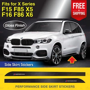 Fits BMW F15 F16 F85 F86 X Series Sport Side Skirt Stickers GLOSS Vinyl Stripes - Picture 1 of 10
