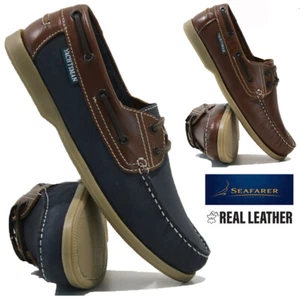 HERREN LEDER SCHNÜRSCHUHE WANDERN BOOTDECK FREIZEIT FAHREN MOKASSIN HALBSCHUH GRÖSSE - Bild 1 von 26