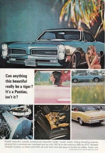 1966 Pontiac GTO, Tempest: Beautiful Really Be a Tiger Vintage Print Ad - Bild 1 von 1