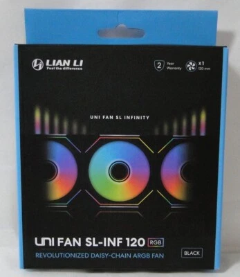 Ventilador Lian Li UNI SL-INF 120 RGB Espejo Infinito Ventilador ARGB 120mm Negro 1 Paquete ¡NUEVO! Foto 1 de 4