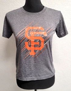 Juniors Stitches Tee (M) Gray "SF" Graphic Short Sleeve Crew Neck Polyester - Picture 1 of 4