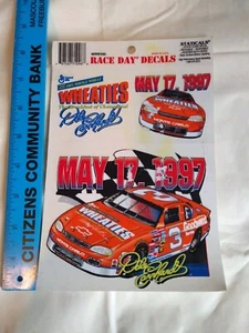 DALE EARNHARDT SR #3 WHEATIES 1997 SHEET OF 3 STATIC CLING DECALS Vintage NASCAR - Picture 1 of 3