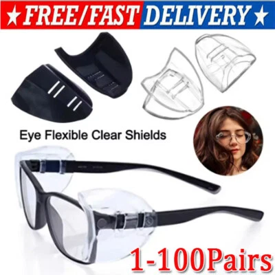 1~200 pares de protectores laterales para gafas antideslizantes gafas de seguridad protector universal Foto 1 de 4