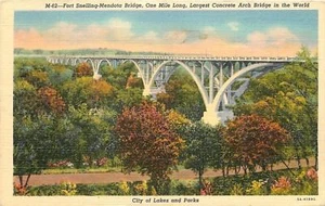 Fort Snelling-Mendota Minnesota~Longest Concrete Arch Bridge in World 1935 - Picture 1 of 2