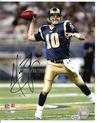 Foto autografiada de Marc Bulger Rams 8X10 con certificado de autenticidad BDS #1488 Foto 1 de 3