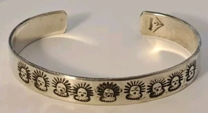Native American HOPI ? Sterling Silver 7 1/8" Hand Stamped Cuff Bracelet 20.5 gr - Picture 1 of 7