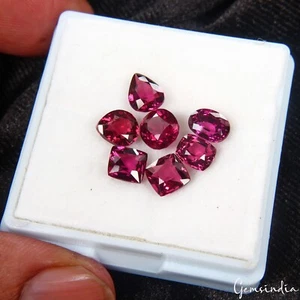 Mix Cut Natural Pink Raspberry Rhodolite Garnet 9.30ct 6-7mm 7pcs Lot Gemstone - Picture 1 of 10