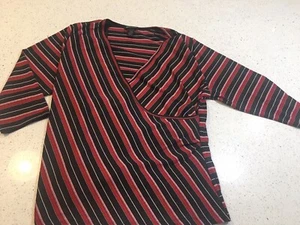 Damen große Bluse Shirt Bryant Lane schwarz & rot 3/4 Arm Stretch - Bild 1 von 4