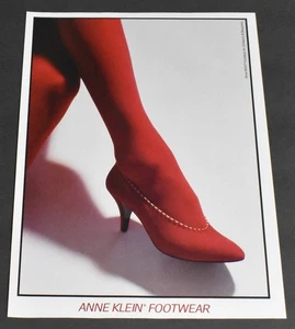 1989 Printwerbung sexy modische lange Beine Lady Heels Anne Klein Strumpfhose rot glatt - Bild 1 von 1