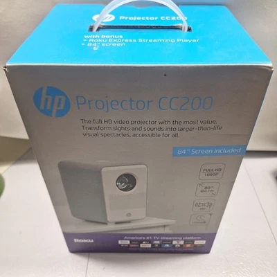HP CC200 Projector 1080p with ROKU Express Streaming Player & 84" Screen - [LN]™ - Image 1 of 4