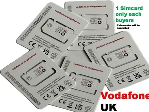 New up to 100GB Latest Vodafone Unl UK Pay As You Go PAYG SIM Card simcard - Picture 1 of 10