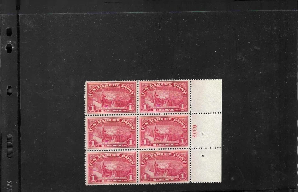 US SCOTT Q1 PLATE BLOCK OF 6 VF NG - Image 1 of 1