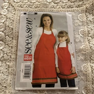 See & Sew B4585 Erwachsene Kinder Schürze alle Größen ungeschnitten - Bild 1 von 4