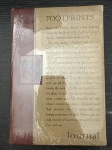 Christliche Kunst Geschenke braun Kunstleder Journal, Fußabdrücke neu versiegelt - Bild 1 von 2