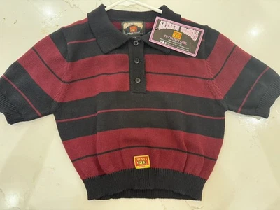 FB County Girl Charlie Browns Shirt Womens Small Cropped Short Sleeve Stripe NWT - Image 1 of 3