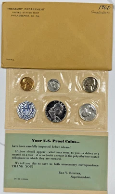 1960 United States 90% Silver "Small Date" Proof Mint Set w/OGP & COA - 5 Coins - Image 1 of 4