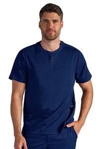 Healing Hands Scrubs Victor Men's Quarter Zip Top HH605A DNAV DNAVY Free Ship - Picture 1 of 5