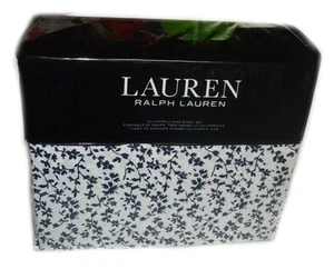 RALPH LAUREN Spencer Floral Navy 4P CAL KING LAKEN SET BAUMWOLLE $ 220 BLAU - Bild 1 von 5