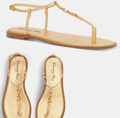 Sandalias Dior C’est Dior Tanga Dorado Impresionantes Talla 41 $995 Foto 1 de 4