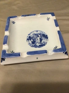 Posacenere grande vintage BLUE DELFT Zenith Gouda piatto portagioie Olanda - Foto 1 di 5