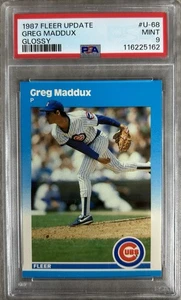 1987 FLEER UPDATE GLOSSY GREG MADDUX RC #U-68 CUBS HOF PSA 9 GRADED AUG 2025 - Picture 1 of 6