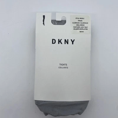 NWT DKNY Footless Lace Tight DYS102 Small / Medium Aluminum (Gray) - Image 1 of 2