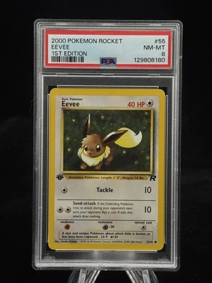 Eevee #55 1st Edition Team Rocket 2000 Pokémon PSA 8 ✨ - Image 1 of 2