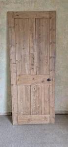 Edwardian Reclaimed Victorian 4-Panel Striped Pine Solid Wood Internal Door - Picture 1 of 1