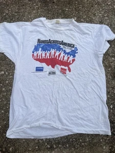 Vintage Hands Across America shirt size XL tee movie Promo 1986 T 80s Coca Cola - Picture 1 of 5