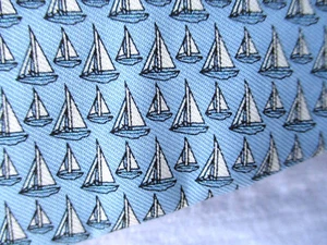 Vineyard Vines Men's All Silk Cummerbund Blue with Boats Sailboats Handmade USA - Picture 1 of 10