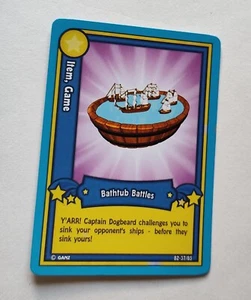Webkinz Trading Card Series 2 Game Item, Game Bathtub Battles B2-37/85 - Picture 1 of 2