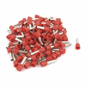 100Pcs Wire Crimp Connector Terminal PreInsulated Ferrule Red E6012 10AWG6mm2⊕IK - Picture 1 of 4