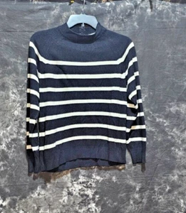 Knit by Hampshire Studio - Black and White Long Sleeve Acrylic Pullover Top - PM - Picture 1 of 2