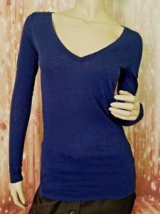 Camiseta VS PINK para mujer manga larga cuello en V profundo lisa azul marino oscuro logotipo de perro XS - Imagen 1 de 20