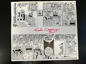 Signed Fred Negro ORIGINAL Football Mouth COMIC STRIP ART Collingwood AFL Truth - Bild 1 von 7