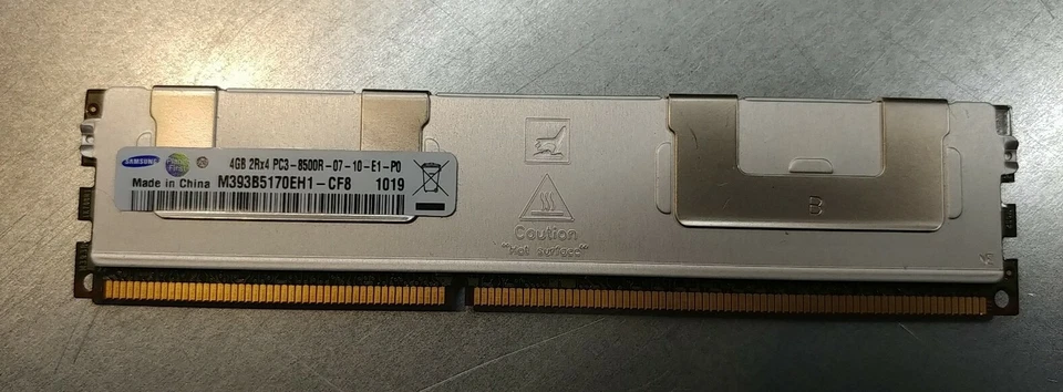 SAMSUNG M393B5170EH1-CF8 4GB 2Rx4 PC3-8500R DDR3  ECC SERVER RAM - Image 1 of 1