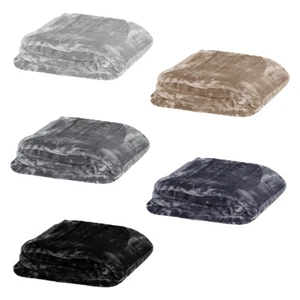 400gsm Soft Plain Faux Mink Blanket Queen 200x240 cm - Picture 1 of 7