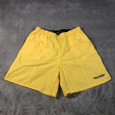 VINTAGE Polo Sport Ralph Lauren Bañador Para Hombre Grande Amarillo Logo Malla Nuevo Sin Etiquetas Foto 1 de 4