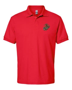 Camisa Polo US Marine Corp EGA Eagle Globe Anchor Roja Licencia USMC -todas las tallas- - Imagen 1 de 2