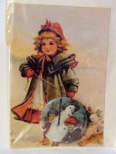 (2) Vict. Turn of the Century STUCK-ON-YOU NOTE CARDS Verse-Button Pin Envelope - Picture 1 of 1