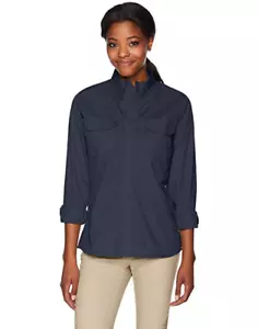 Tru-Spec Women's 24/7 Dress Shirt Long Sleeve L-W P/C R/S Navy - Picture 1 of 2