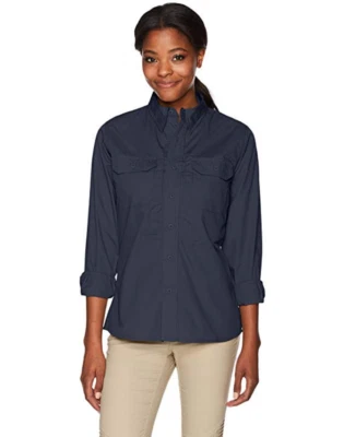 Tru-Spec Women's 24/7 Dress Shirt Long Sleeve L-W P/C R/S Navy - Image 1 of 2