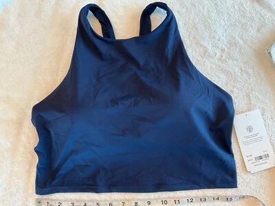 Top de bikini Athleta NUEVO CON ETIQUETAS XL VESTIDO AZUL Conscious Crop A-C cuello alto 530870 Foto 1 de 4