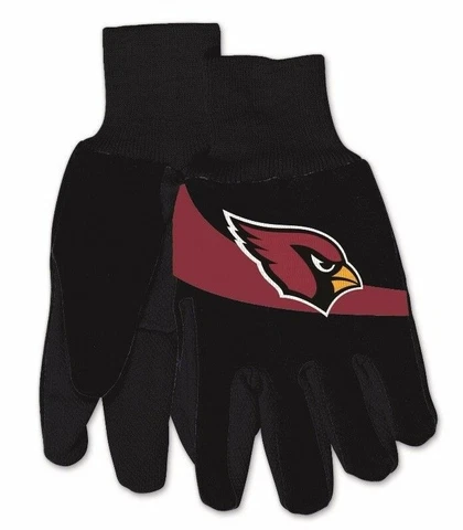 NWT NFL Arizona Cardinals No Slip Gripper Utility Work Gloves W/ Team Logo Cover