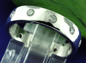 14k Solid White Gold Eternity Natural Diamond Ring Anniversary Band 0.37ct 5.5 - Picture 1 of 4
