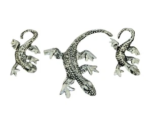 EIDECHSE GECKO Mexikanische Metallkunst Wandbehang Wohndeko Handarbeit 3 Stück # 02 - Bild 1 von 2