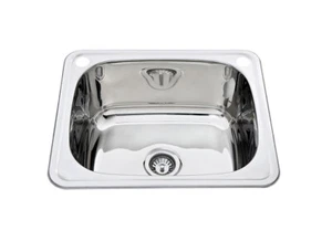 Insert Laundry Trough 45L Single Bowl Tub Top Mount Stainless Stl Sink BKS-PS605 - Picture 1 of 2