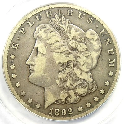 1892-CC Morgan Silver Dollar $1 Carson City Coin - Certified ANACS VF20 Details - Image 1 of 4